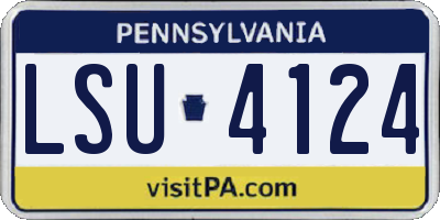 PA license plate LSU4124