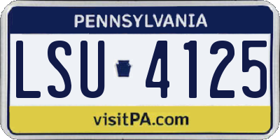 PA license plate LSU4125