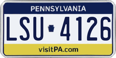 PA license plate LSU4126