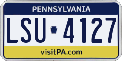 PA license plate LSU4127