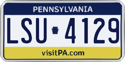 PA license plate LSU4129
