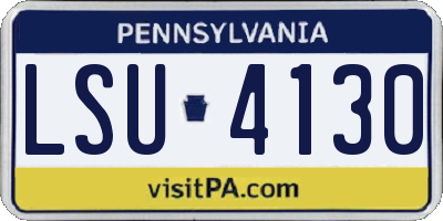 PA license plate LSU4130