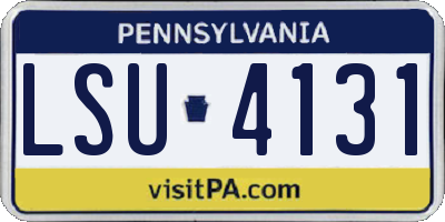 PA license plate LSU4131