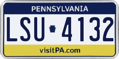 PA license plate LSU4132