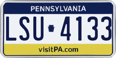 PA license plate LSU4133