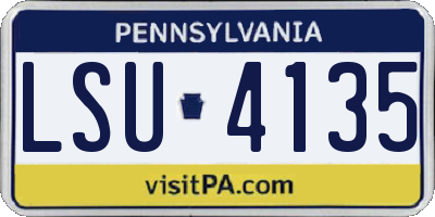 PA license plate LSU4135