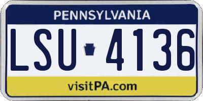 PA license plate LSU4136