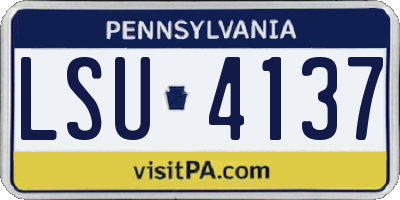 PA license plate LSU4137