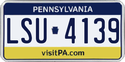 PA license plate LSU4139