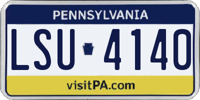 PA license plate LSU4140
