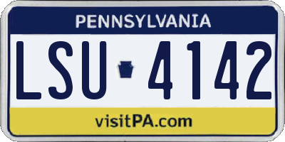 PA license plate LSU4142