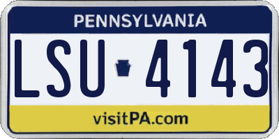 PA license plate LSU4143
