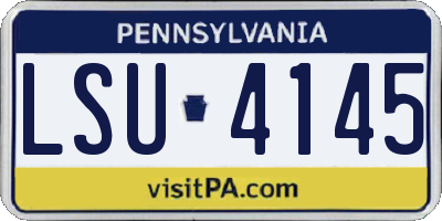 PA license plate LSU4145