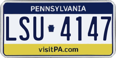 PA license plate LSU4147