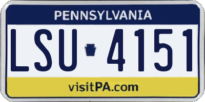 PA license plate LSU4151