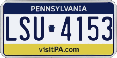 PA license plate LSU4153