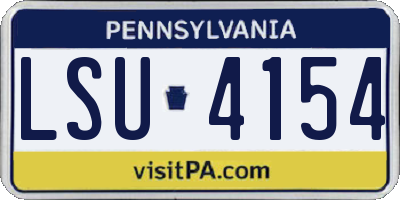PA license plate LSU4154