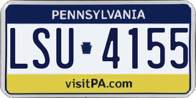 PA license plate LSU4155