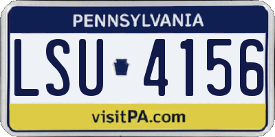 PA license plate LSU4156