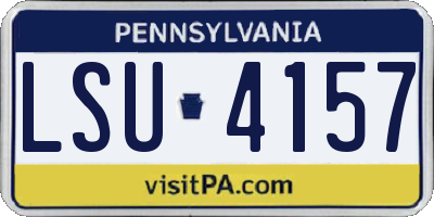 PA license plate LSU4157