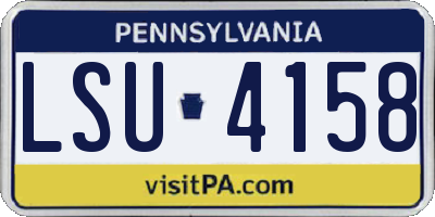 PA license plate LSU4158