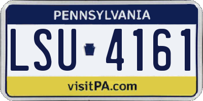 PA license plate LSU4161