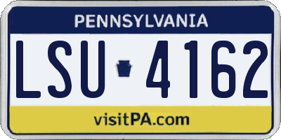 PA license plate LSU4162