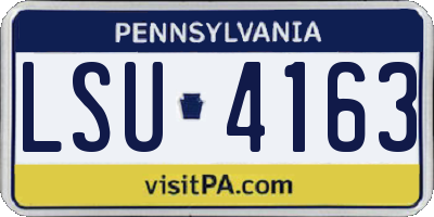 PA license plate LSU4163