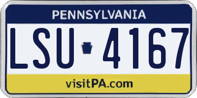 PA license plate LSU4167