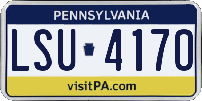 PA license plate LSU4170