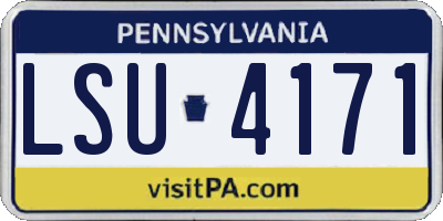 PA license plate LSU4171
