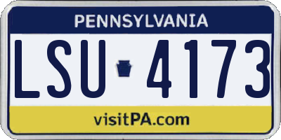 PA license plate LSU4173