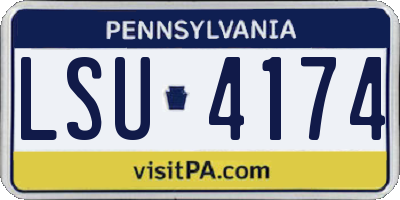 PA license plate LSU4174