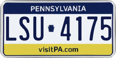 PA license plate LSU4175