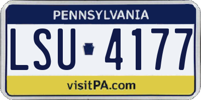 PA license plate LSU4177