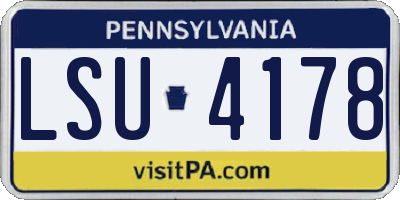 PA license plate LSU4178