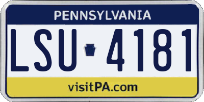PA license plate LSU4181