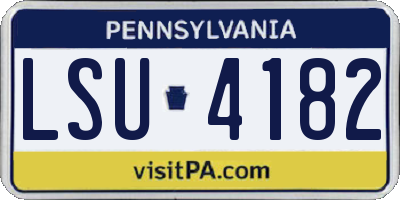 PA license plate LSU4182