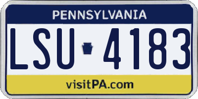 PA license plate LSU4183