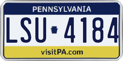 PA license plate LSU4184