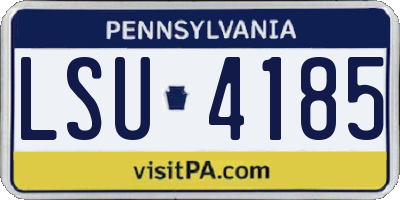 PA license plate LSU4185