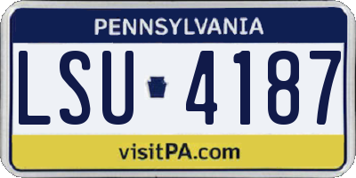 PA license plate LSU4187