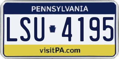 PA license plate LSU4195