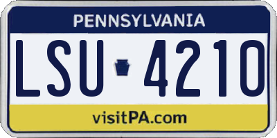 PA license plate LSU4210