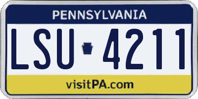 PA license plate LSU4211
