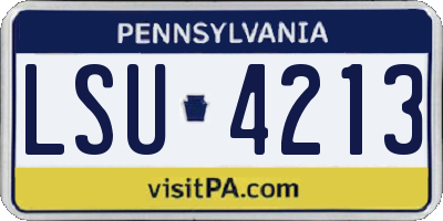 PA license plate LSU4213