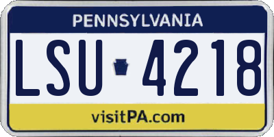 PA license plate LSU4218