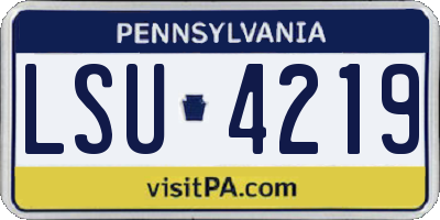 PA license plate LSU4219