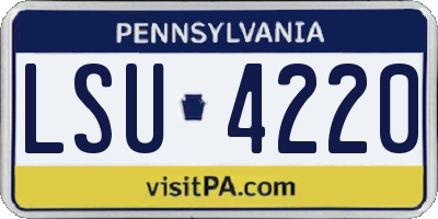 PA license plate LSU4220