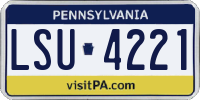PA license plate LSU4221